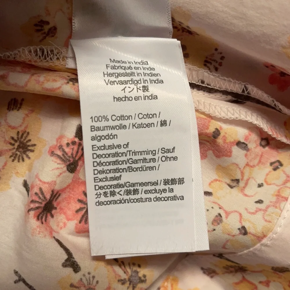 J.Crew Smocked neck puff-sleeve dress in cherry blossoms BA926